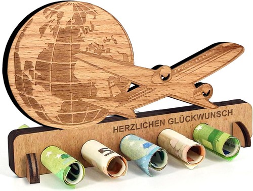 Geldgeschenk holz flugzeug - geldgeschenk,