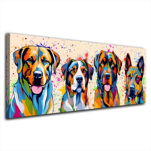 Vier hunde bunt pop art - vier,