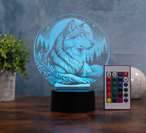 Wolf led tischlampe 3d - wolf,