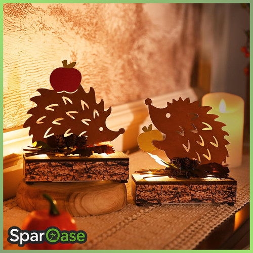 Herbstdeko igel figuren 2er - figuren,