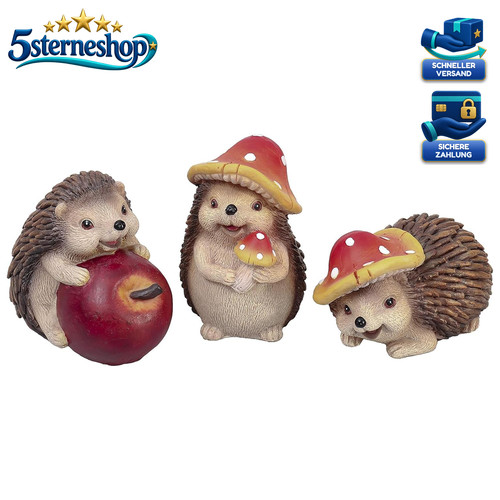 Kunstharz igel 3er set - igel,