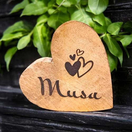 Holz herz mit gravur - cm,