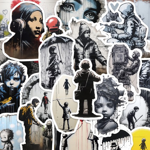 50x street art - art, sticker