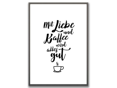 Kaffee und liebe wandbild - und,