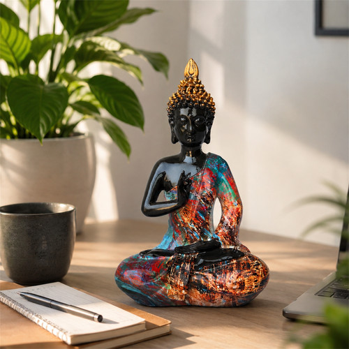 Buddha figur bunt - 26, cm